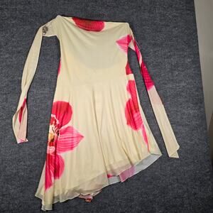 Peppermayo Mariposa Midi Dress Orchid Yellow Strapless Tie Back Floral NWT US14